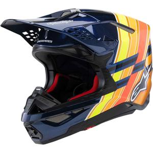 Motocross-Helm Alpinestars Supertech S-M10 Edition TROY LEE DESIGNS Perlblau-Fluo-Orange-Gelb-Rot