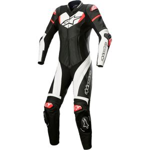Alpinestars STELLA GP PLUS 2 Damen-Einteiler-Leder-Motorradanzug Schwarz-Weiß-Fluorot
