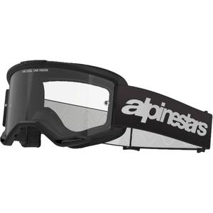 Alpinestars Vision 3 Wordmark Motocross-Brille schwarz mit klarem Plexiglas