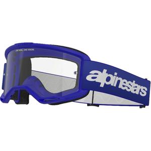 Alpinestars Vision 3 Wordmark blaue Motocross-Brille mit klarem Plexiglas