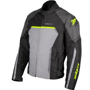 Seventy Degrees SD-JR65 Piston Motorradjacke schwarz-grau-fluoreszierend gelb