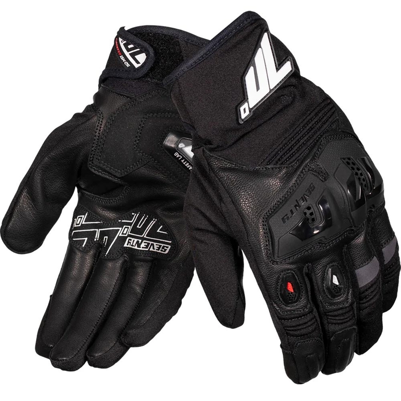 Seventy Degrees SD-N51 Motorradhandschuhe schwarz-weiß-rot