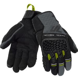 Seventy Degrees SD-N60 Zweitakt-Motorradhandschuhe Schwarz-Grau-Fluogelb