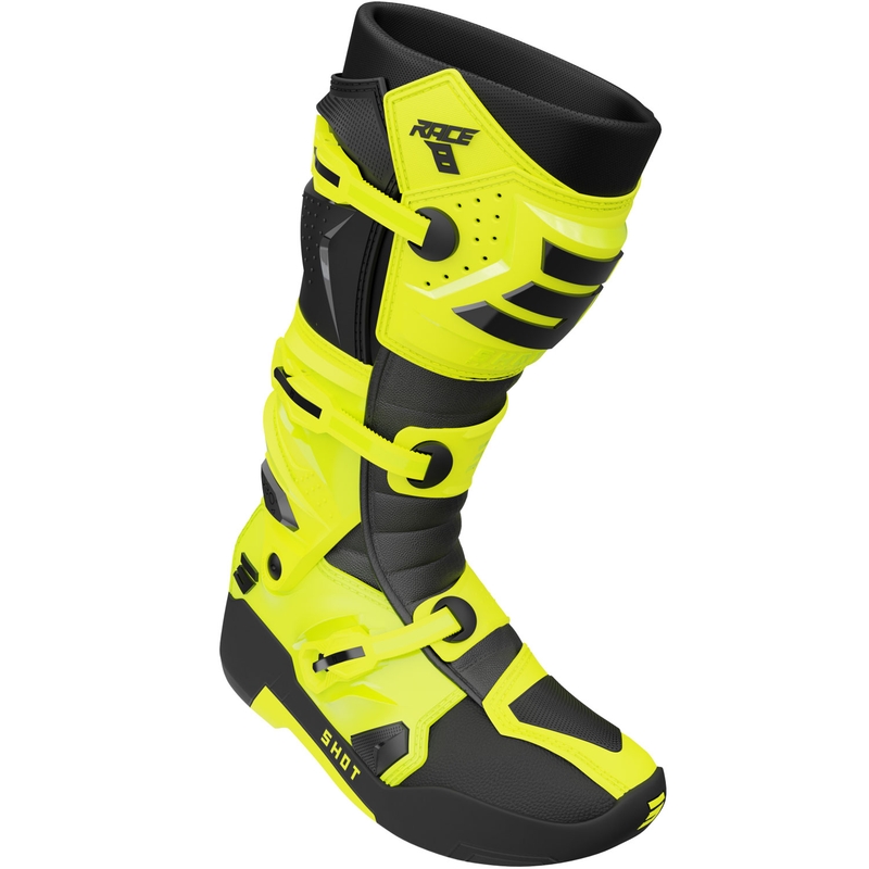 Shot Race 8 Motocross-Stiefel, fluoreszierend gelb