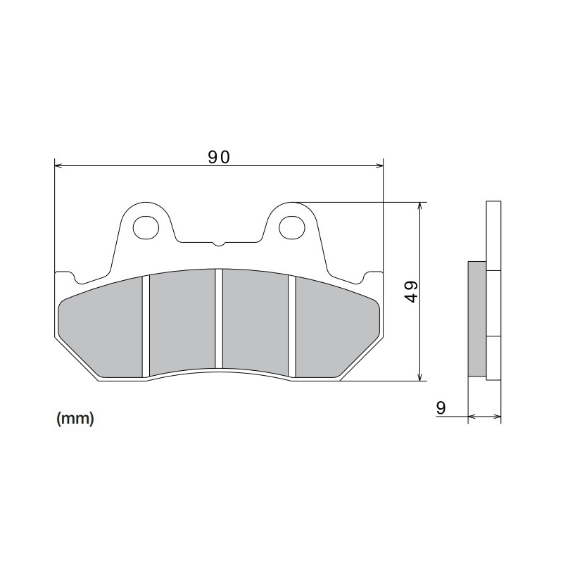 NISSIN Bremsbeläge, halbmetallische Mischung, 90x49x9 mm, 2 Stück