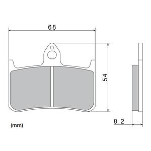 NISSIN Bremsbeläge, halbmetallische Mischung, 68 x 54 x 8,2 mm, 2 Stück