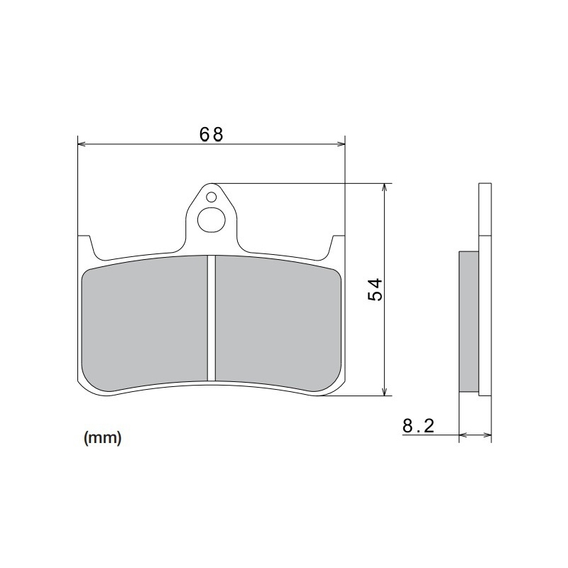 NISSIN Bremsbeläge, halbmetallische Mischung, 68 x 54 x 8,2 mm, 2 Stück