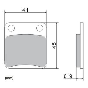 NISSIN Bremsbeläge, halbmetallische Mischung, 41 x 45 x 6,9 mm, 2 Stück