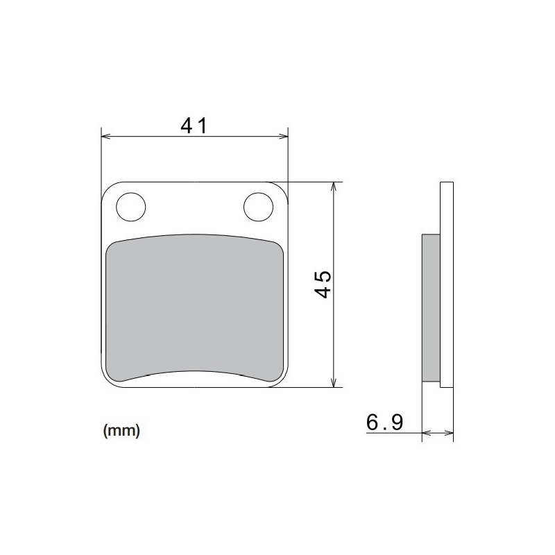 NISSIN Bremsbeläge, halbmetallische Mischung, 41 x 45 x 6,9 mm, 2 Stück