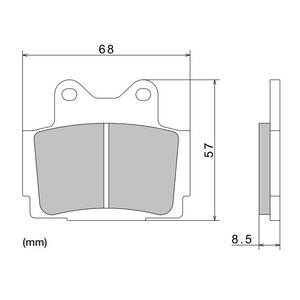 NISSIN Bremsbeläge, halbmetallische Mischung, 68 x 57 x 8,5 mm, 2 Stück