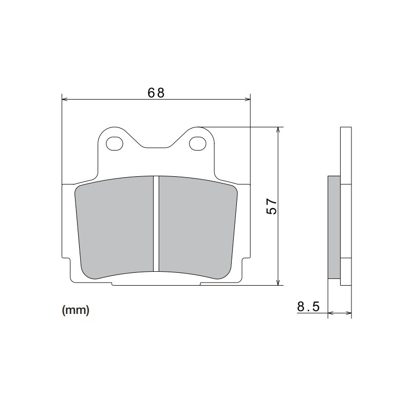 NISSIN Bremsbeläge, halbmetallische Mischung, 68 x 57 x 8,5 mm, 2 Stück