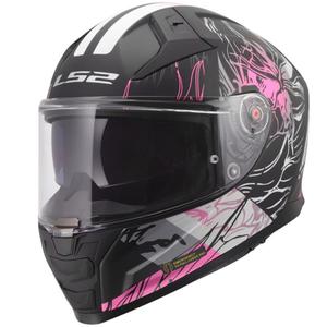 Integralhelm LS2 FF811 Vector II Darflo matt schwarz-rosa