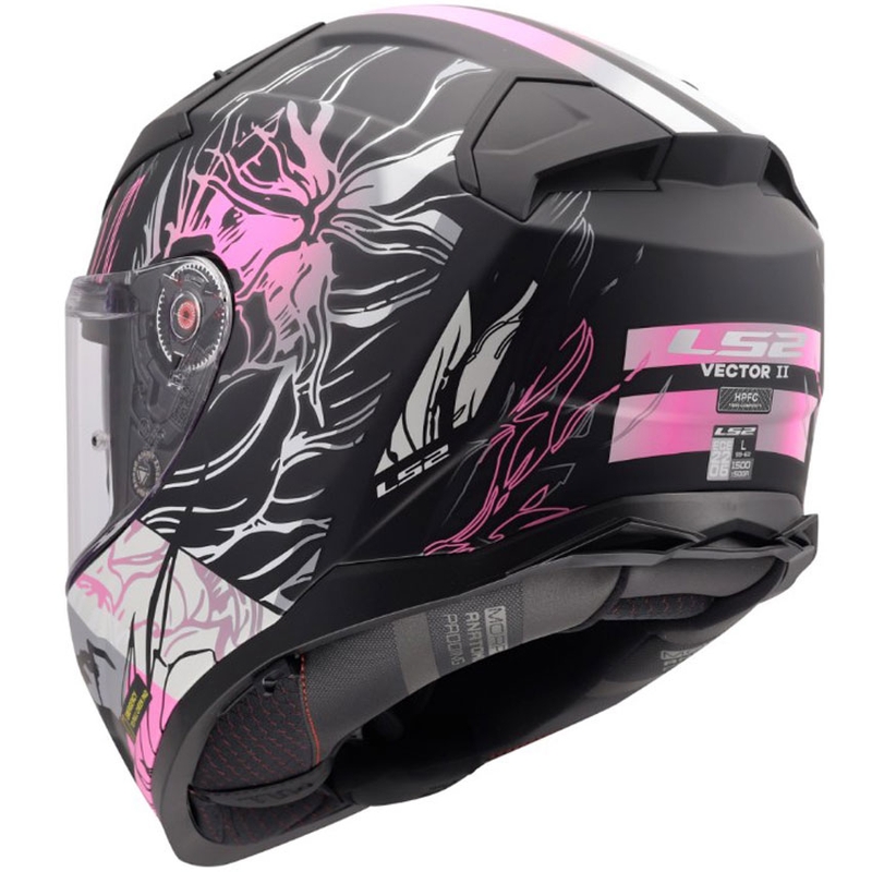 Integralhelm LS2 FF811 Vector II Darflo matt schwarz-rosa