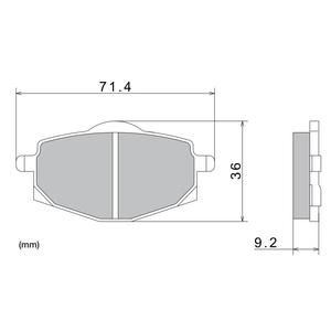 NISSIN Bremsbeläge, halbmetallische Mischung, 71,4 x 36 x 9,2 mm, 2 Stück