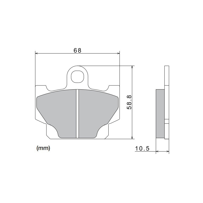 NISSIN Bremsbeläge, halbmetallische Mischung, 68 x 58,8 x 10,5 mm, 2 Stück