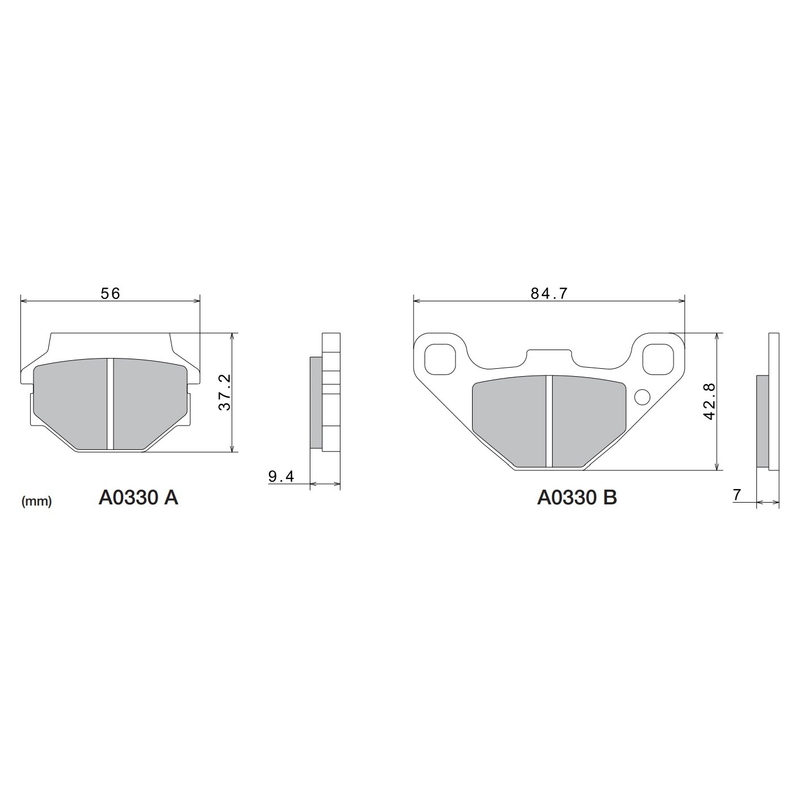Bremsbeläge NISSIN halbmetallische Mischung M501-389 2 Stück.