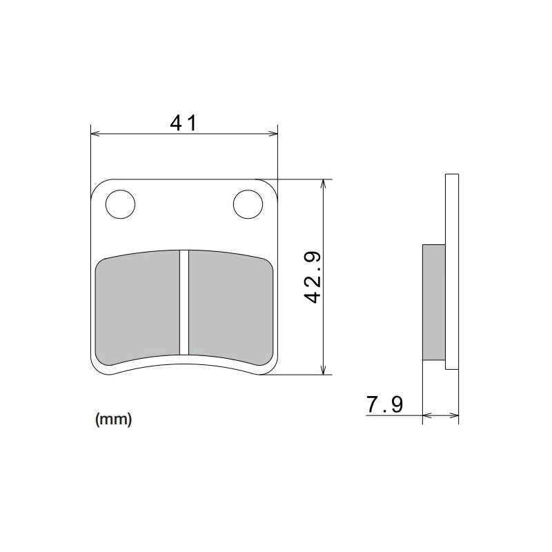 NISSIN Bremsbeläge, halbmetallische Mischung, 41 x 42,9 x 7,9 mm, 2 Stück