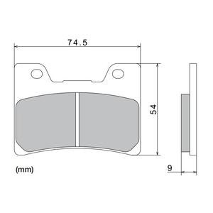 NISSIN Bremsbeläge, halbmetallische Mischung, 74,5 x 54 x 9 mm, 2 Stück