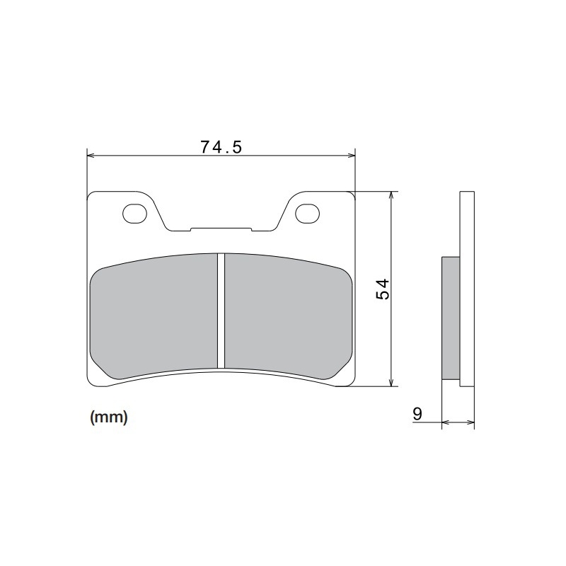 NISSIN Bremsbeläge, halbmetallische Mischung, 74,5 x 54 x 9 mm, 2 Stück