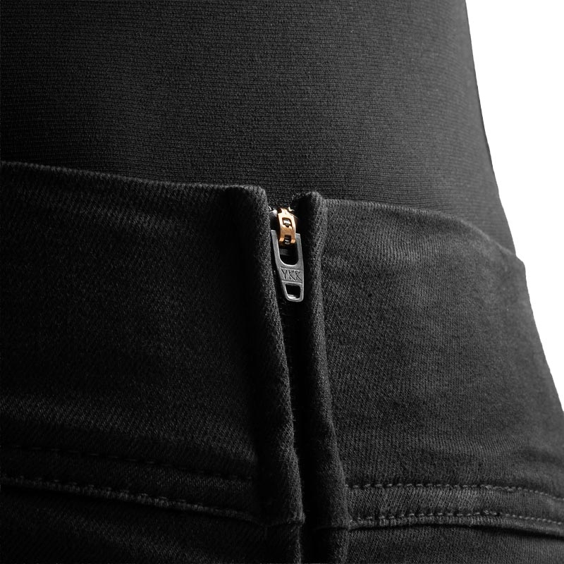 Schwarze, knöchellange Motorradleggings für Damen von Rebelhorn Chica