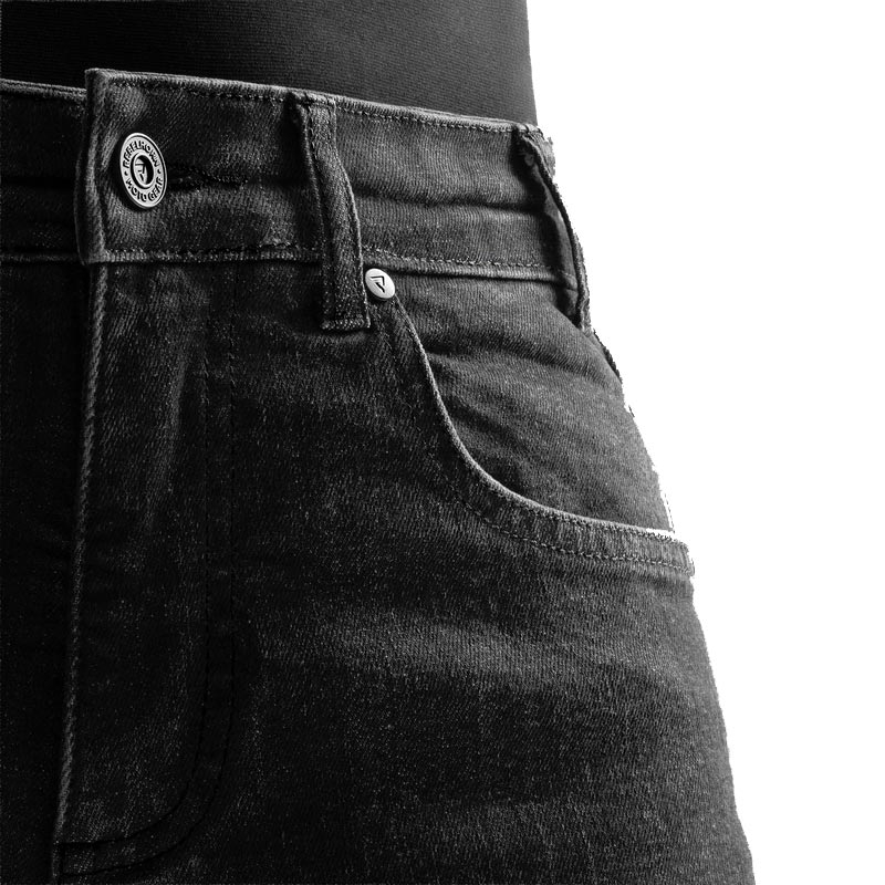 Rebelhorn Classic Monolayer Biker Jeans, gewaschenes Schwarz