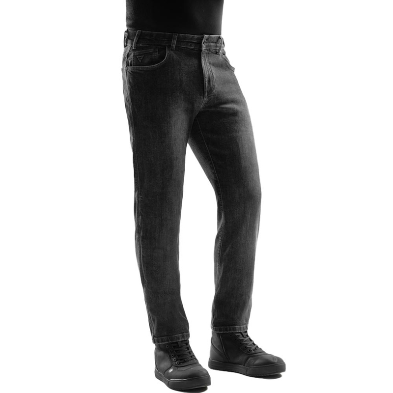 Rebelhorn Classic Monolayer Extra Cropped Motorcycle Jeans Washed Black