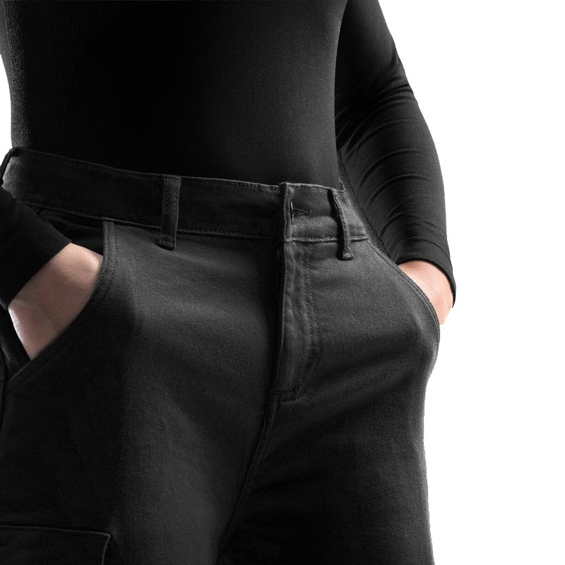 Rebelhorn Faster Damen-Motorradjeans, schwarz