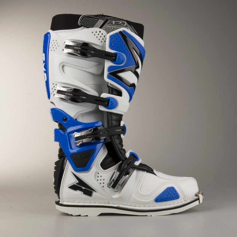 Motorradstiefel AXO A2 weiß-blau Ausverkauf
