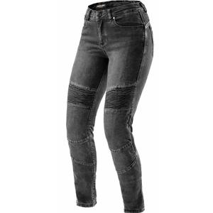 Rebelhorn Agness 2 Mono Cropped Motorcycle Jeans, gewaschenes Schwarz