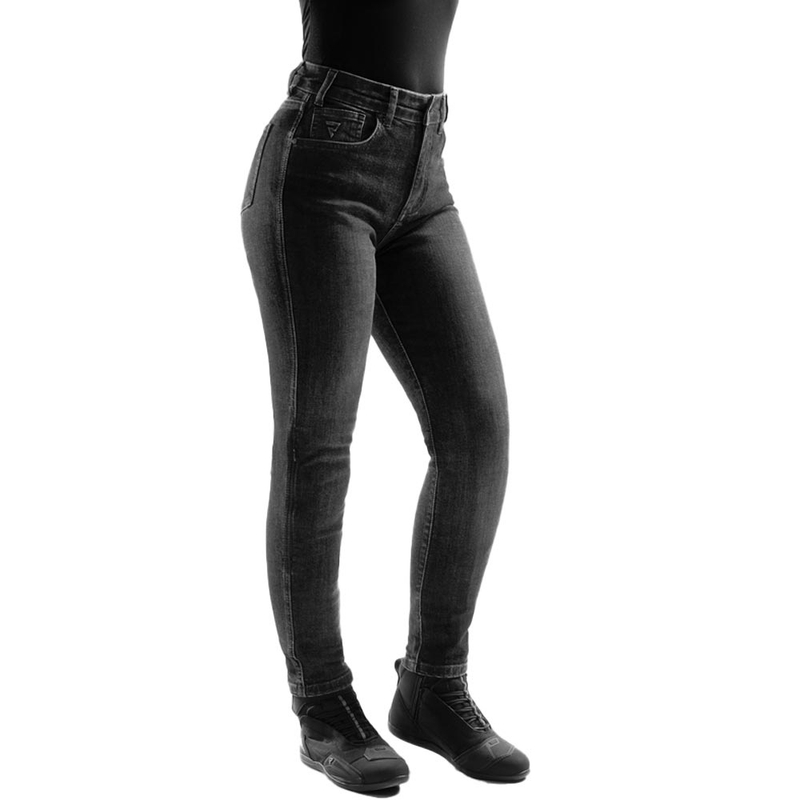 Rebelhorn Classic Monolayer Damen-Motorradjeans, gewaschenes Schwarz