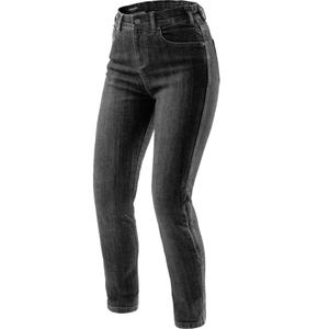 Rebelhorn Classic Monolayer Damen-Motorradjeans mit verlängertem Bund, gewaschenes Schwarz