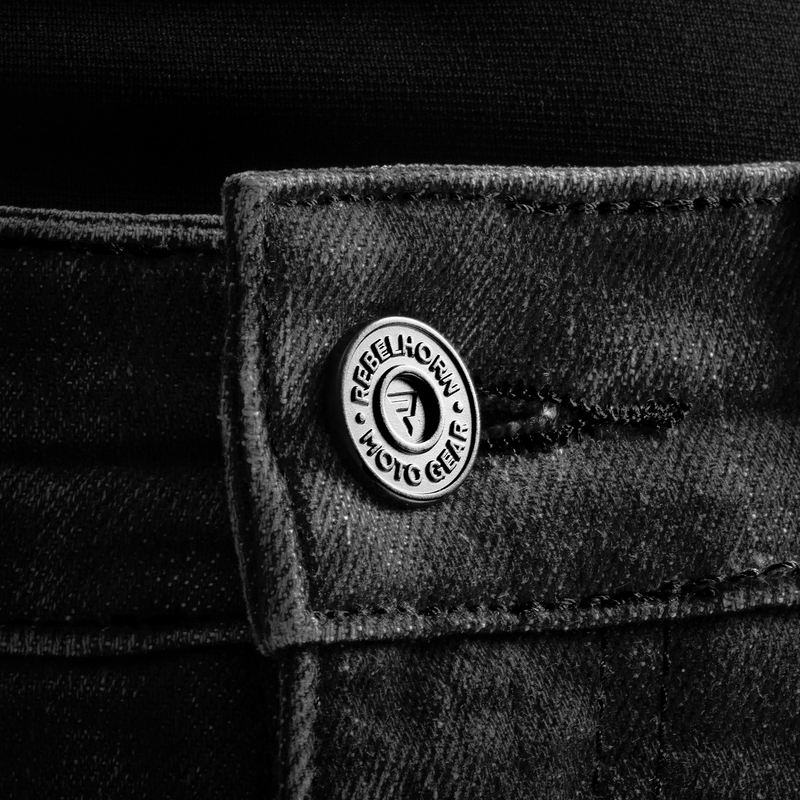 Rebelhorn Classic Monolayer Damen-Motorradjeans in Schwarz, verkürzte Länge