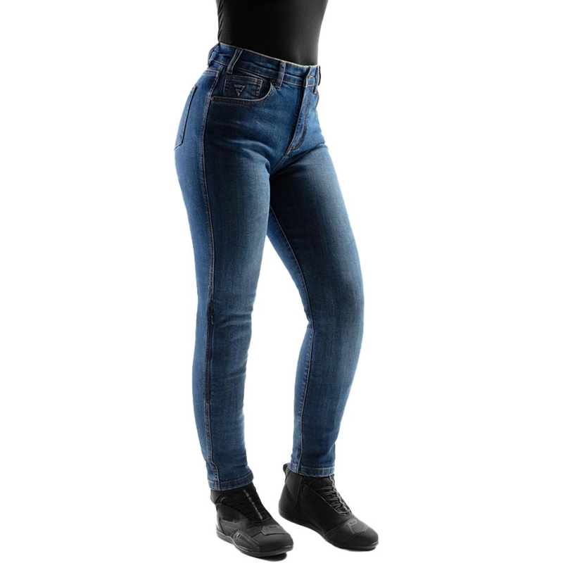 Rebelhorn Classic Monolayer Damen-Motorradjeans, gewaschenes Blau