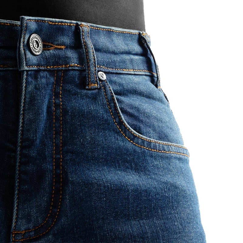 Rebelhorn Classic Monolayer Damen-Motorradjeans, gewaschenes Blau