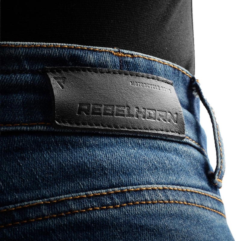 Rebelhorn Classic Monolayer Damen-Motorradjeans, gewaschenes Blau