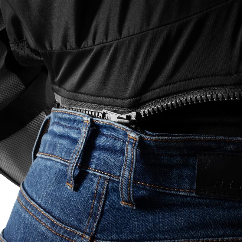 Rebelhorn Classic Monolayer Damen-Motorradjeans in Cropped-Länge, gewaschenes Blau