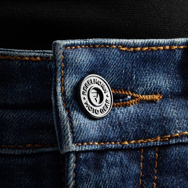 Rebelhorn Classic Monolayer Damen-Motorradjeans in Cropped-Länge, gewaschenes Blau