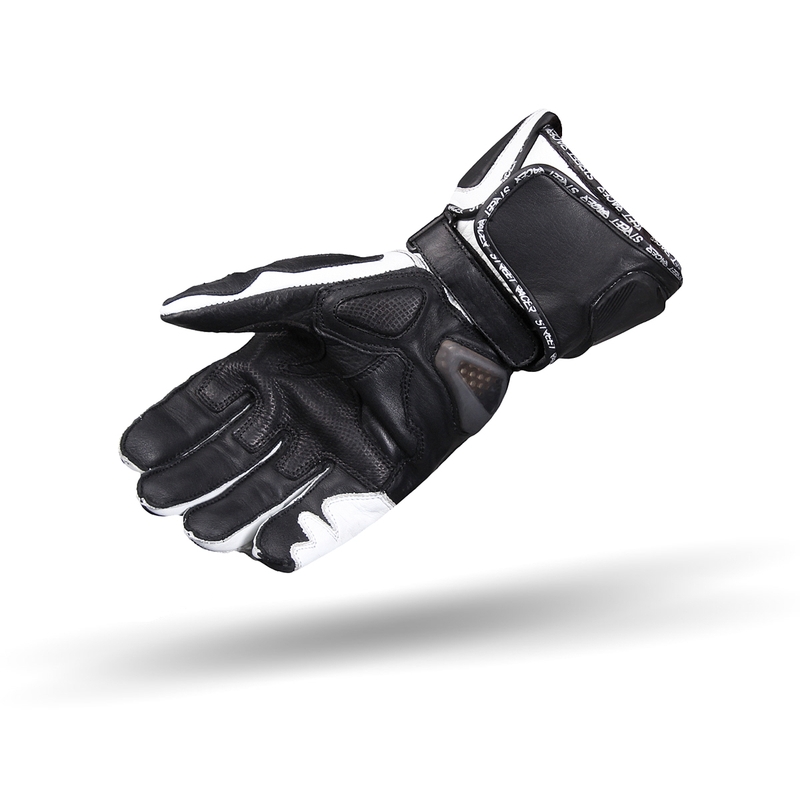 Street Racer Virus schwarz-weiße Motorradhandschuhe