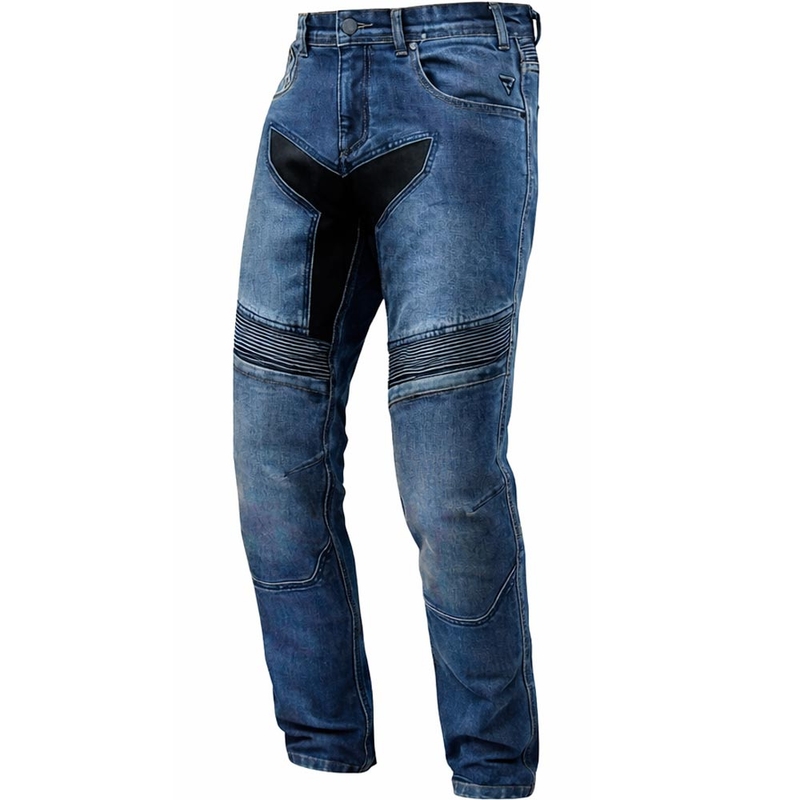 Rebelhorn Eagle 4 RG Cropped Motorcycle Jeans, gewaschenes Blau