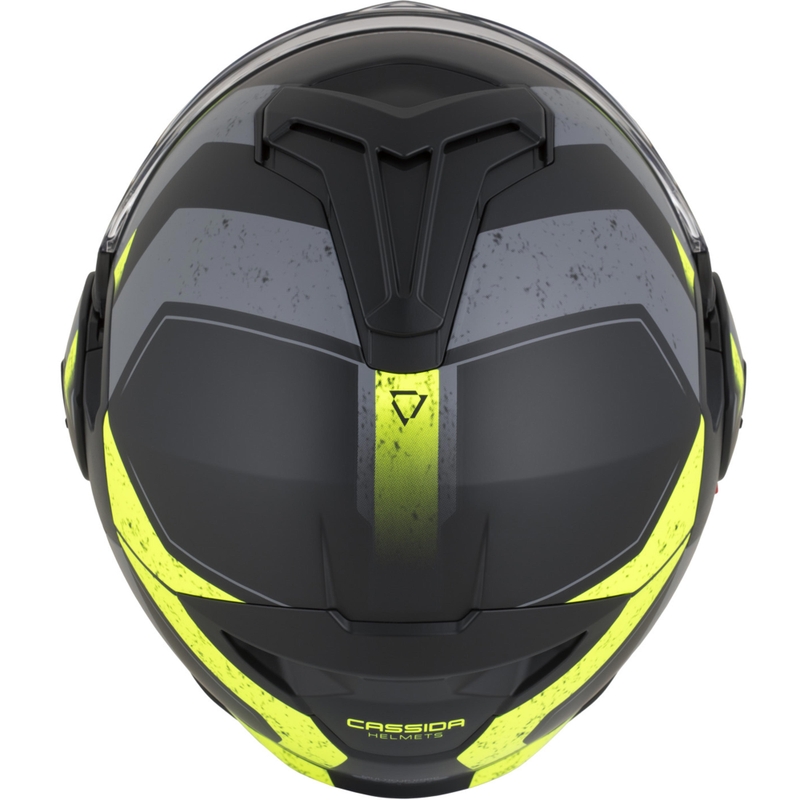 Cassida MultiFlip Korp Klapphelm für Motorräder, matt schwarz-fluoreszierend gelb-grau