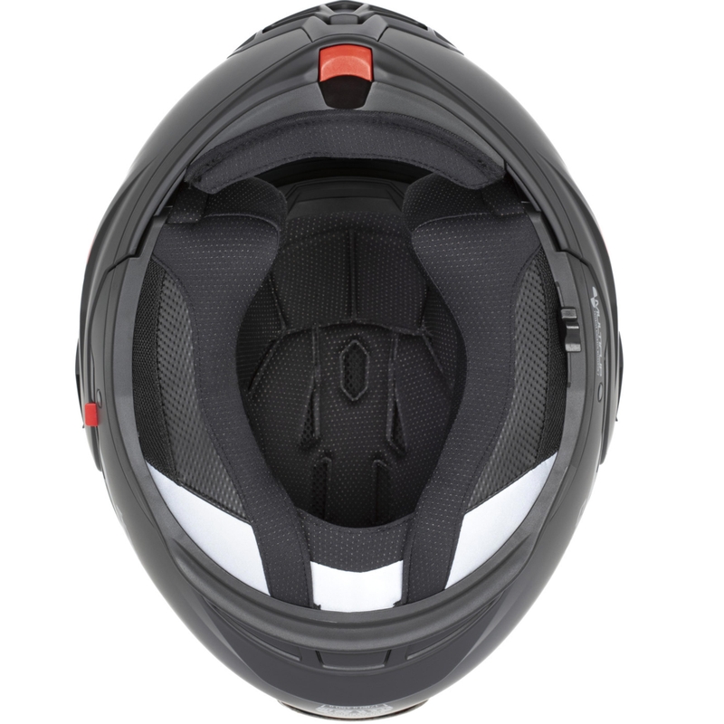 Cassida MultiFlip Korp Klapphelm für Motorräder, matt schwarz-fluoreszierend gelb-grau