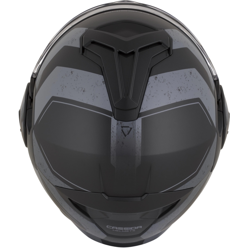 Cassida MultiFlip Korp Klapphelm für Motorräder, matt schwarz-dunkelgrau-grau
