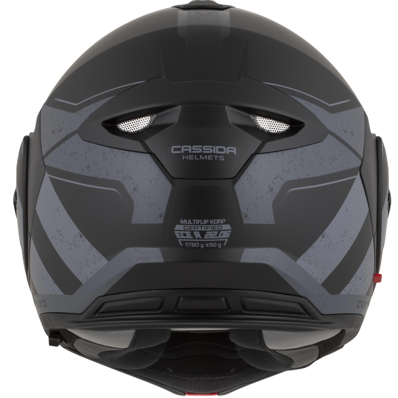 Cassida MultiFlip Korp Klapphelm für Motorräder, matt schwarz-dunkelgrau-grau