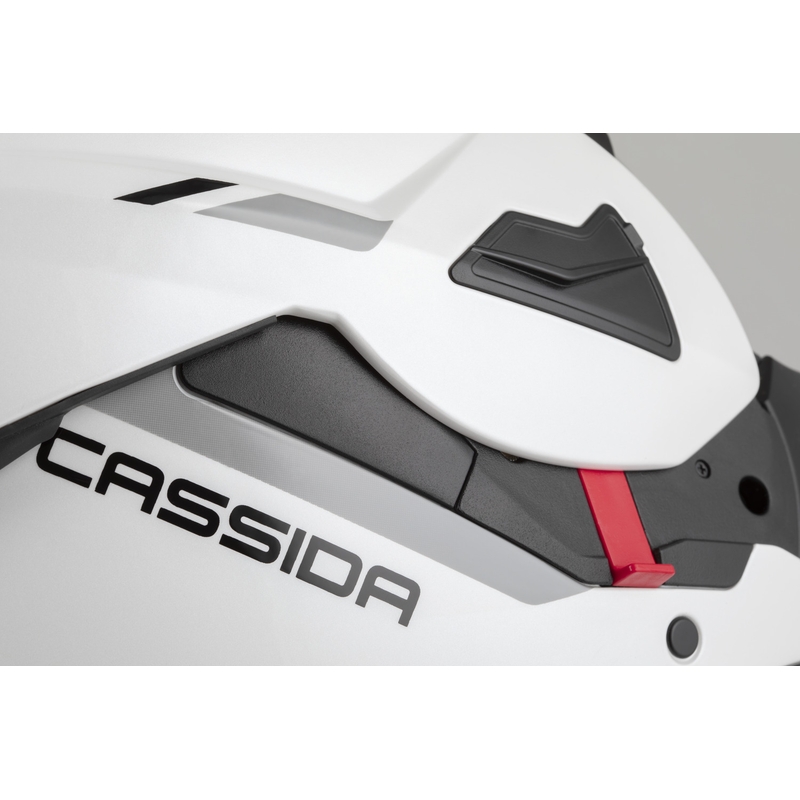 Cassida MultiFlip Solid Klapphelm für Motorräder, perlweiß-schwarz