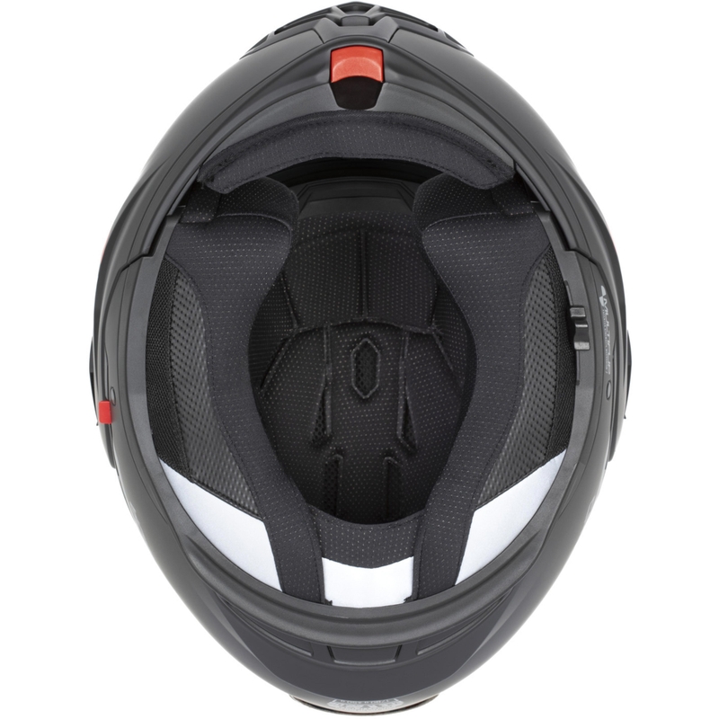 Cassida MultiFlip Solid Klapphelm für Motorräder, perlweiß-schwarz