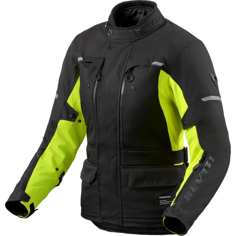 Revit Outback 5 H2O Damen-Motorradjacke Schwarz-Neongelb