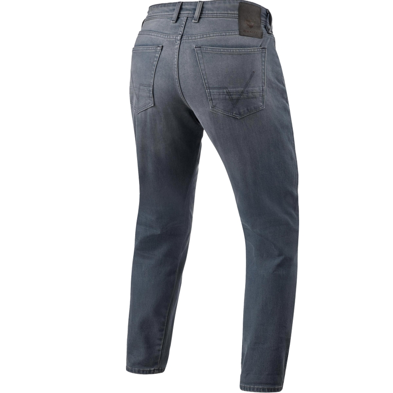 Revit Keegan Tapered Extra Cropped Motorcycle Jeans Washed Medium Grey
