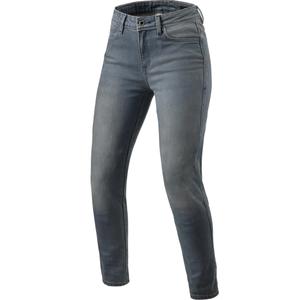 Revit Marley SK Damen-Motorradjeans, Cropped-Länge, gewaschenes Mittelgrau