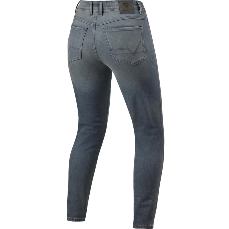 Revit Marley SK Damen-Motorradjeans, Cropped-Länge, gewaschenes Mittelgrau