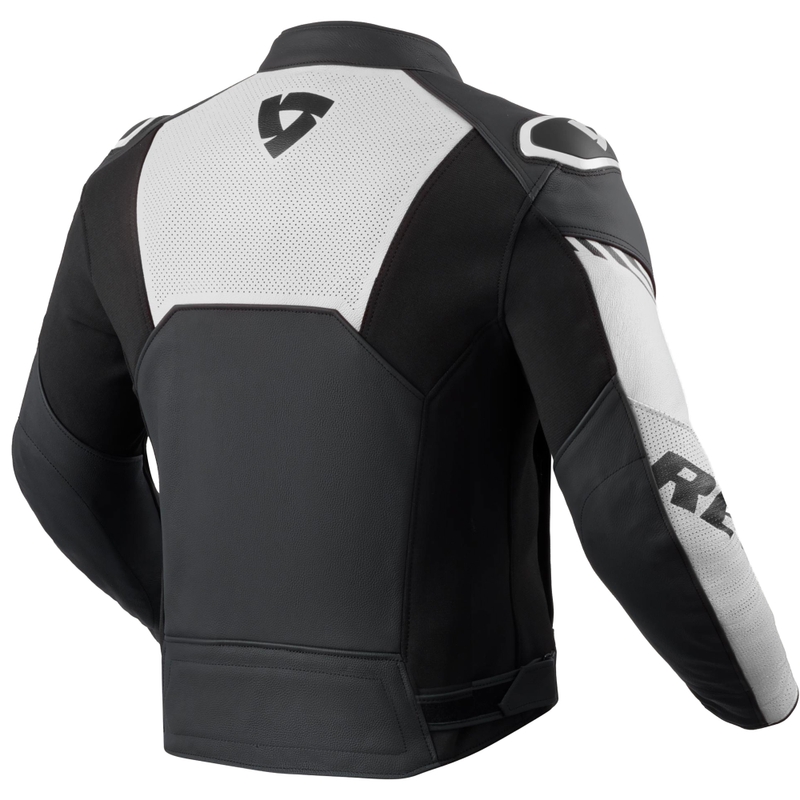Revit Argon 3 Leder-Motorradjacke schwarz-weiß